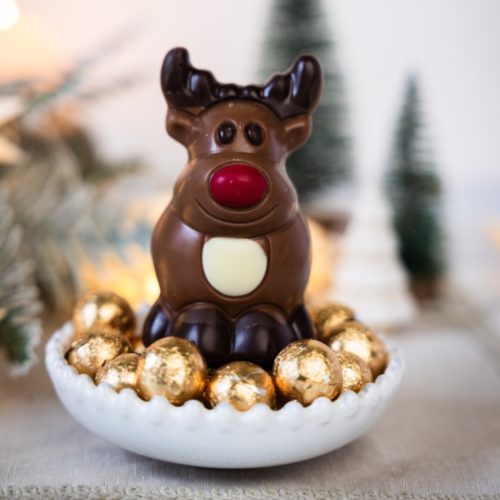 Milk Chocolate Reindeer on Golden Balls